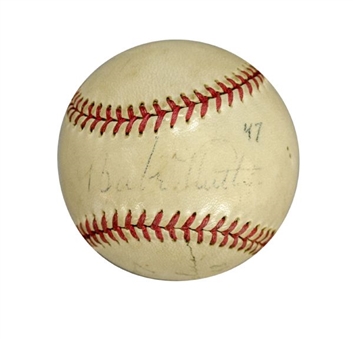 Babe Ruth & Mickey Cochrane Signed Baseball
